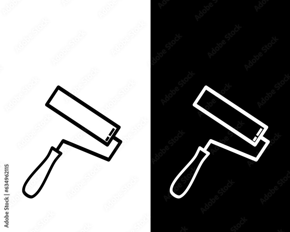 Paintbrush roller icon flat style illustration Paintbrush roller icon flat style illustration