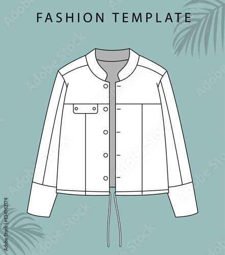 jacket fashion flat sketch template