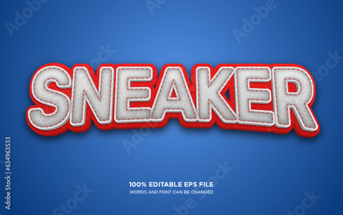 Sneaker 3D editable text style effect
