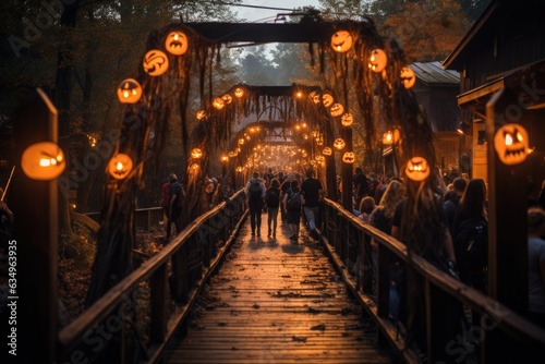 Horror town halloween festival. Generative AI