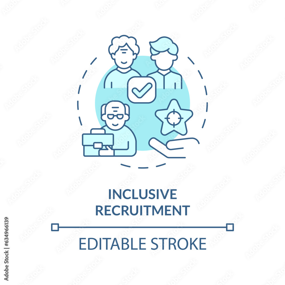 2D editable inclusive recruitment thin line icon concept, isolated vector, blue illustration representing unretirement. 2D editable inclusive recruitment thin line icon concept, isolated vector, blue illustration representing unretirement.
