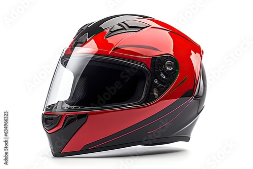 fullface helm of motorbike on white background photo