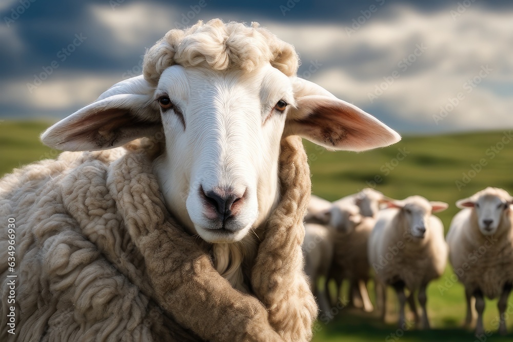 Fototapeta premium sheep in a field