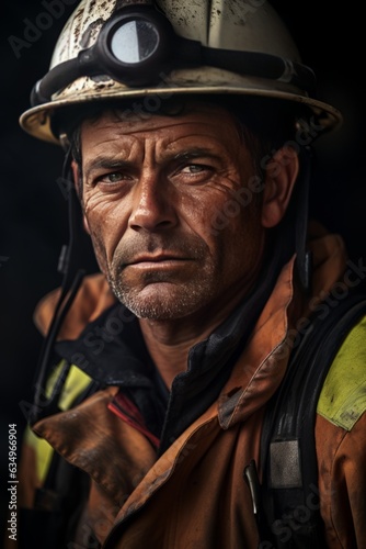 Portrait Of Firefighter, Generative AI