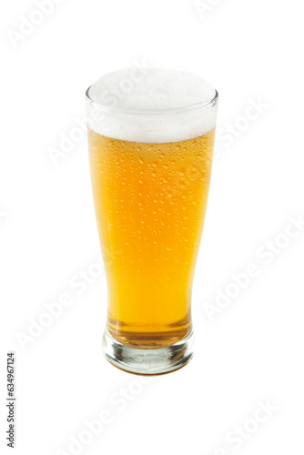 The glass of cold beer