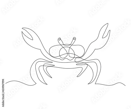 abstract Crab with Claws Continuous One Line Drawing