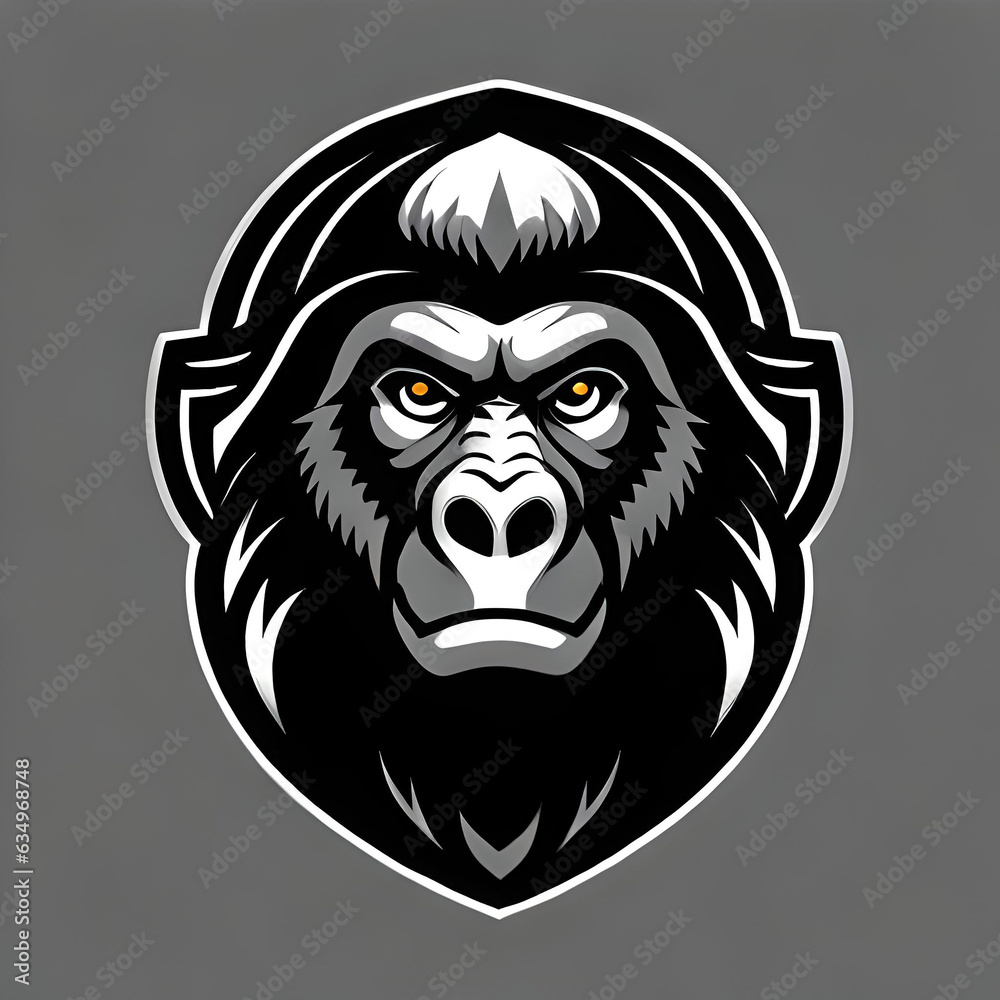 gorilla face vector illustration for icon, symbol or logo. Gorilla template logo. Generative AI gorilla face vector illustration for icon, symbol or logo. Gorilla template logo. Generative AI