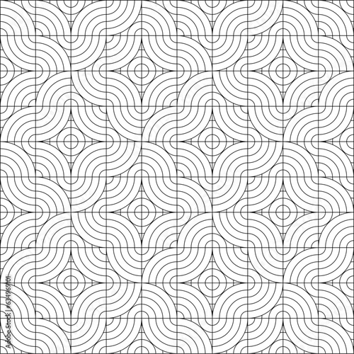 Seamless Geometric Pattern Outline Vector