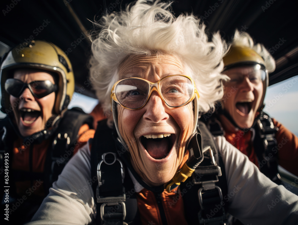 senior people skydiving senior people skydiving