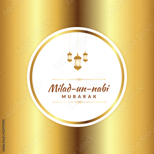 Vector beautiful professional golden milad un nabi festival card post, banner, design vector file photo