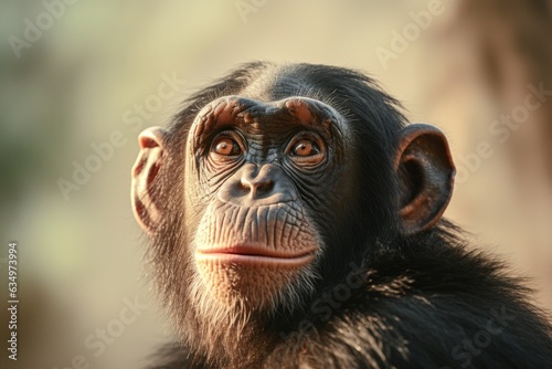 Fascinating close-up chimpanzee face © Denis