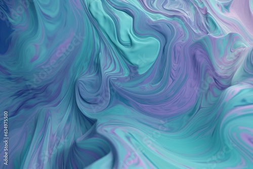 A vibrant backdrop of lilac, turquoise and blue swirls. 3D generated. Generative AI © Cressida