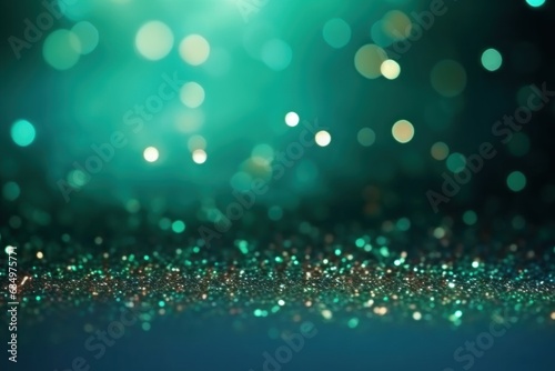 Background of blue sequins and glare, sparkling, for the holiday, christmas. With Generative AI technology