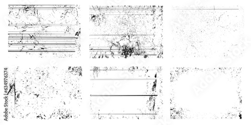 Set of Grunge background Isolated on White. Rough Grunge Shabby Scratched Texture. Distressed Overlay Surface for Collage. High Quality.
