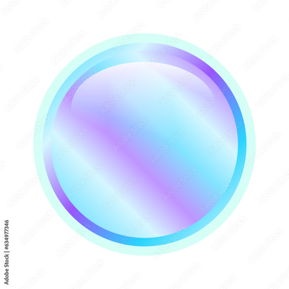 Holographic Blue and Purple Chrome Metal Glowing Circle Button Holographic Blue and Purple Chrome Metal Glowing Circle Button