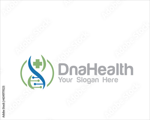 dna health care logo for medical service and clinical logo