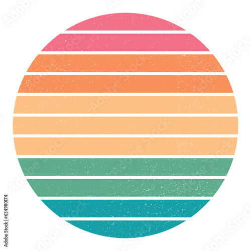 Sun 80s in retro style. Retro sunset collection
