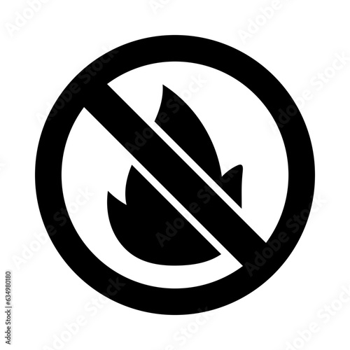 No Fire Glyph Icon Design