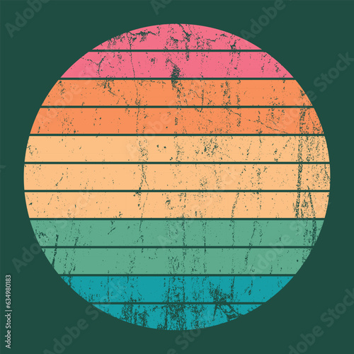 Sun 80s in retro style. Retro sunset collection