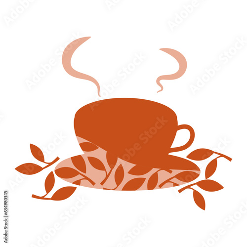 紅茶と茶葉のシルエット素材