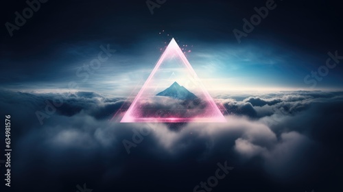 Abstract triangle in the clouds