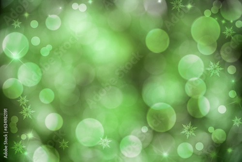 Green Shiny Christmas Background With Text Free Space