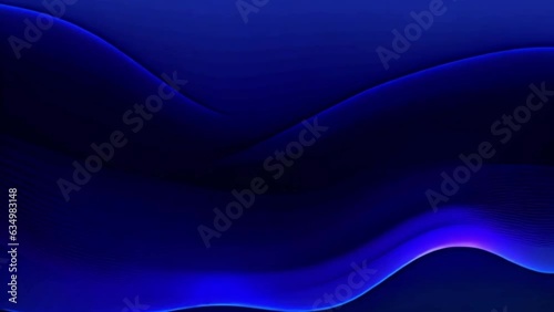 Abstract wave dark blue fluid background.4k motion wave background animation.abstract wave blue glowing loop