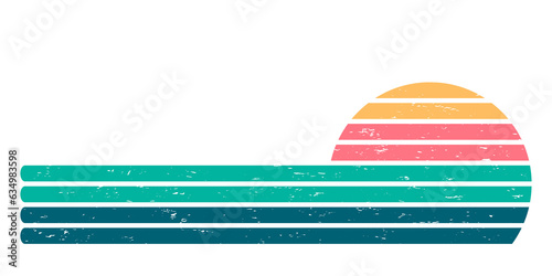 Sun 80s in retro style. Retro sunset collection