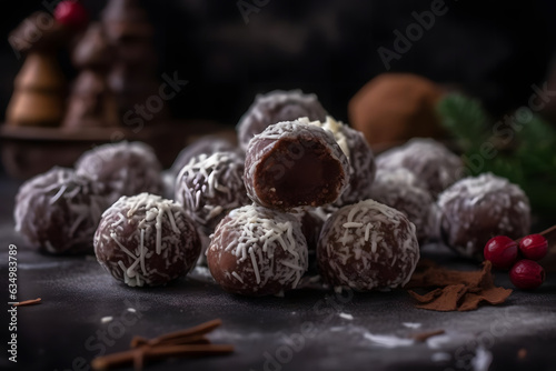 delicious christmas vanilla, chocolate truffles