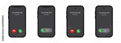 Phone screen incoming call icon, vector illustration