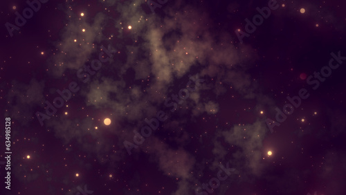 Interstellar space background with nebula and starfield. Milky Way clouds, constellation of shining stars. Galaxy exploration, distant planets flight. Astronomy science. Retro futuristic illustration