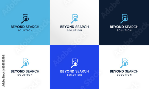 Hunt Explore Research with simple letter b logo