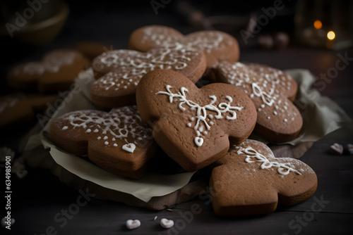 delicious, cute gingerbread hearts for christmas