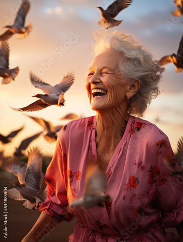 senior person enjoy the nature
