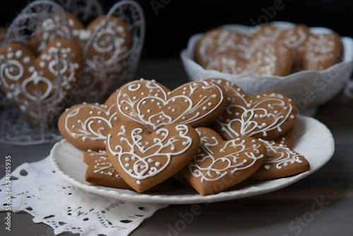 delicious, cute gingerbread hearts for christmas