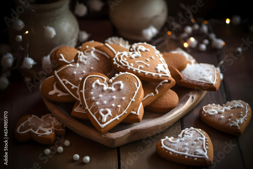 delicious, cute gingerbread hearts for christmas