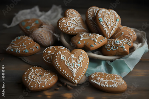delicious, cute gingerbread hearts for christmas