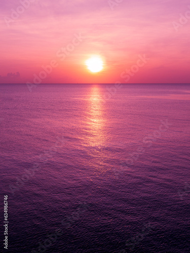 Early morning  pink sunrise over sea