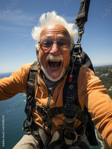 senior person enjoying adventure sports