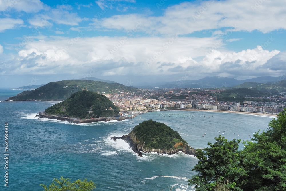 view of the city of san sebastian from mount igeldo