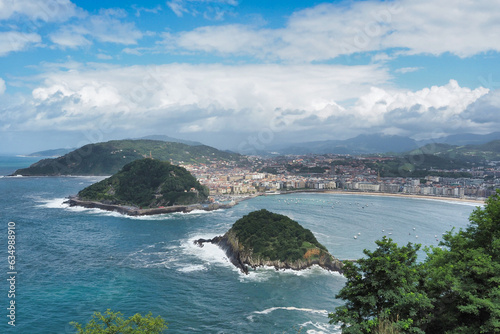 view of the city of san sebastian from mount igeldo photo