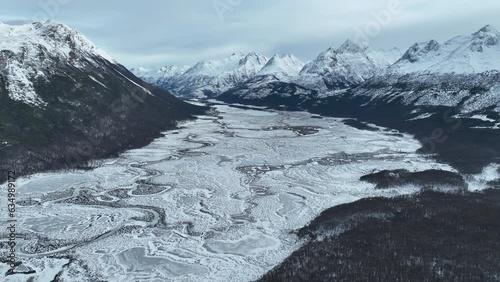 Carbajal Valley At Ushuaia In End Of The World Argentina. Snowy Mountains. Glacial Scenery. End Of The World Argentina. Winter Travel. Carbajal Valley At Ushuaia In End Of The World Argentina. photo