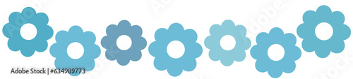 Flores redondas minimalistas azules para decoración. Sin fondo photo