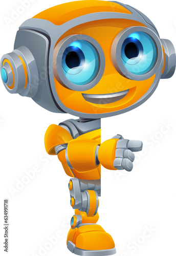 A robot cartoon cute fun al...