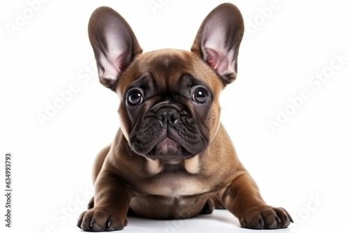 French Bulldog Dog Sitting On A White Background © Ян Заболотний