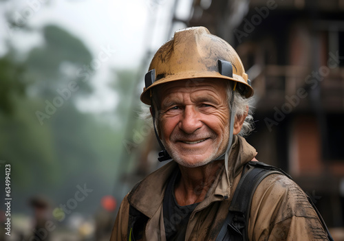 Smiling Pakistan elder worker. Concept of safety measures, skilled labour and workforce. © May Thawtar
