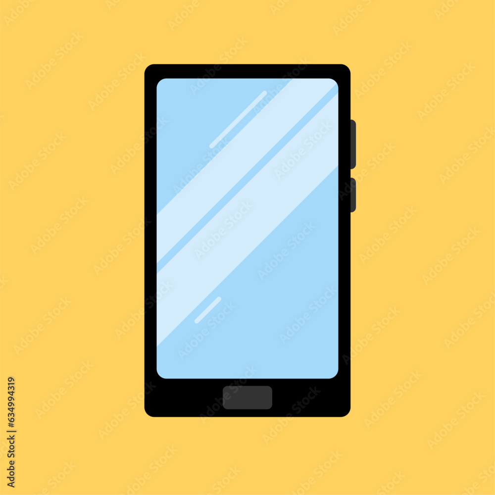 phone with yellow background flat style phone with yellow background flat style