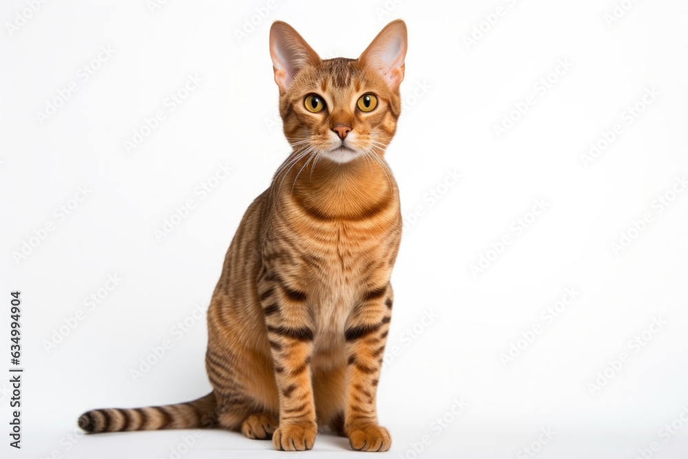 Ocicat Cat Upright On A White Background