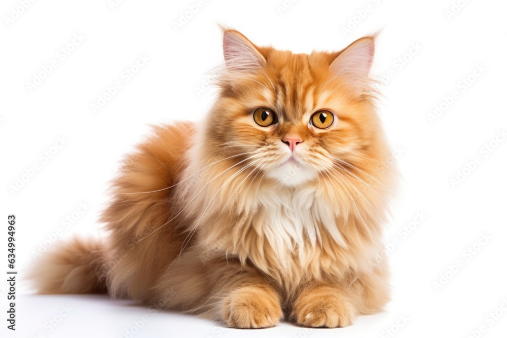 Persian Cat Upright On A White Background