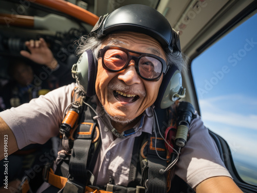 senior people skydiving © kalafoto